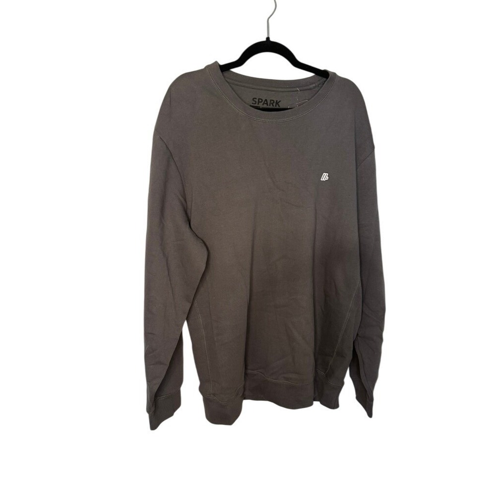 SPARK Mens XXL Heavy Weight Crewneck Sweatshirt Organic Cotton‎ Slate